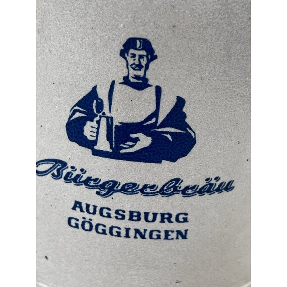 Vintage Bürgerbräu Augsburg Göggingen Stoneware Beer Mug Tankard With Handle 0.5 - Picture 7 of 9